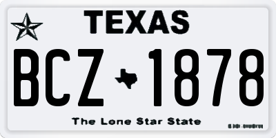 TX license plate BCZ1878