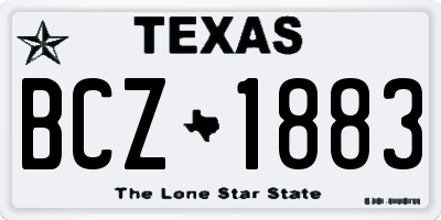 TX license plate BCZ1883