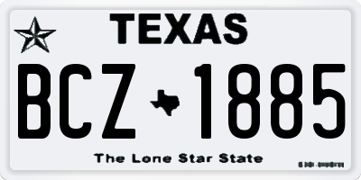 TX license plate BCZ1885