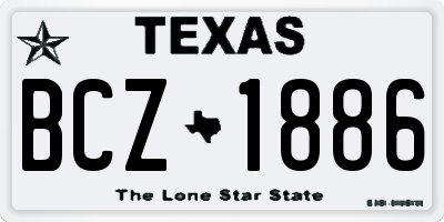 TX license plate BCZ1886
