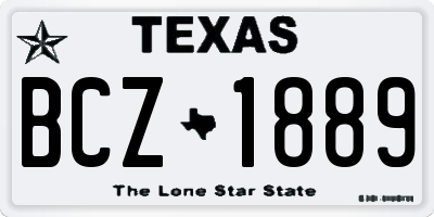 TX license plate BCZ1889