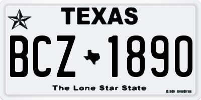 TX license plate BCZ1890