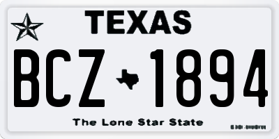 TX license plate BCZ1894