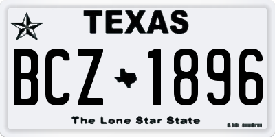 TX license plate BCZ1896