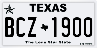 TX license plate BCZ1900
