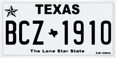 TX license plate BCZ1910
