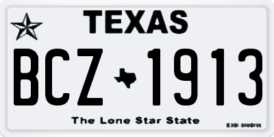 TX license plate BCZ1913