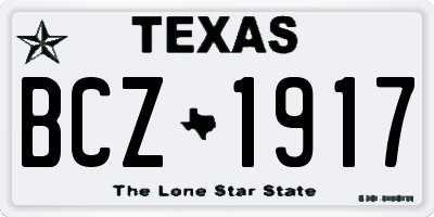 TX license plate BCZ1917