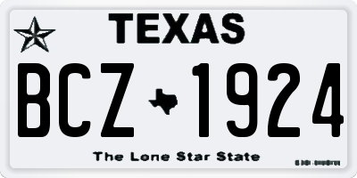 TX license plate BCZ1924