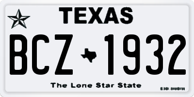 TX license plate BCZ1932