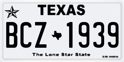 TX license plate BCZ1939