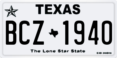 TX license plate BCZ1940