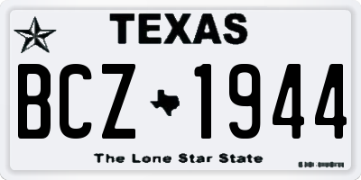 TX license plate BCZ1944