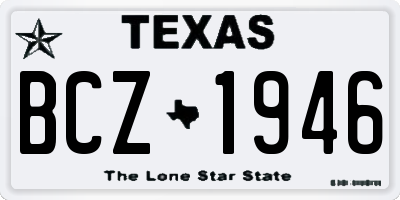 TX license plate BCZ1946