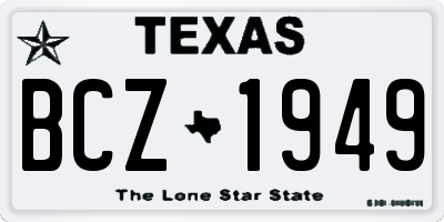 TX license plate BCZ1949