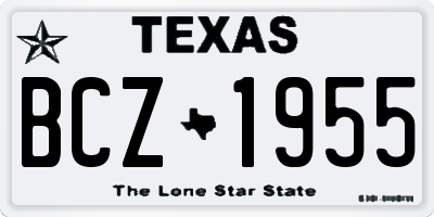 TX license plate BCZ1955