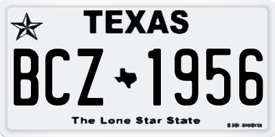 TX license plate BCZ1956