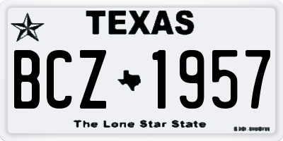 TX license plate BCZ1957