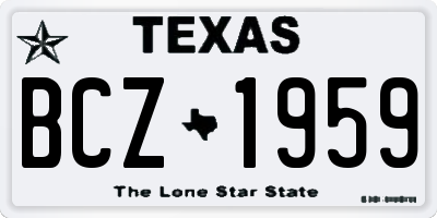 TX license plate BCZ1959