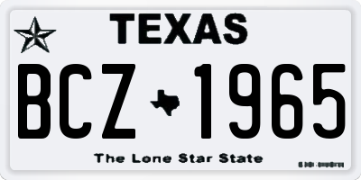 TX license plate BCZ1965