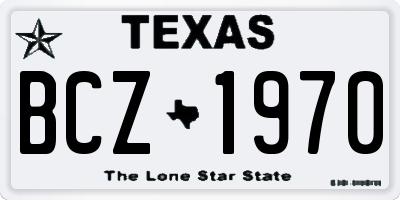 TX license plate BCZ1970