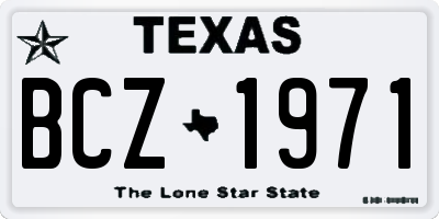 TX license plate BCZ1971