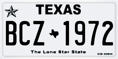 TX license plate BCZ1972