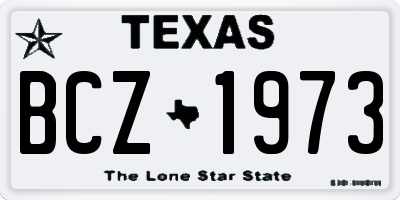 TX license plate BCZ1973