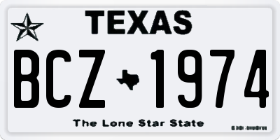 TX license plate BCZ1974