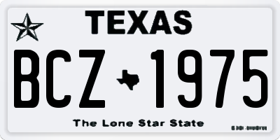 TX license plate BCZ1975