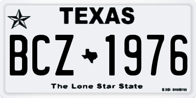 TX license plate BCZ1976