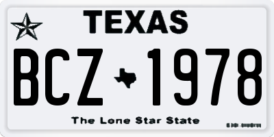 TX license plate BCZ1978