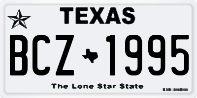 TX license plate BCZ1995