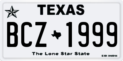 TX license plate BCZ1999