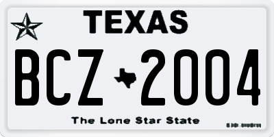 TX license plate BCZ2004