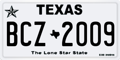 TX license plate BCZ2009
