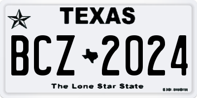 TX license plate BCZ2024
