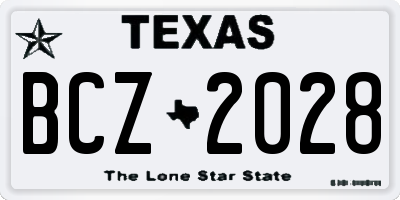 TX license plate BCZ2028