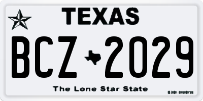 TX license plate BCZ2029
