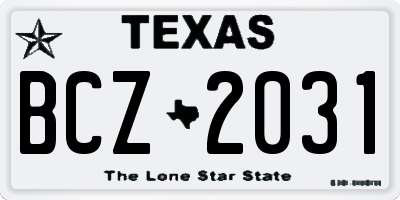 TX license plate BCZ2031