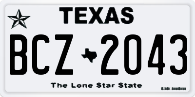 TX license plate BCZ2043