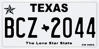 TX license plate BCZ2044