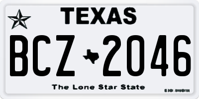TX license plate BCZ2046
