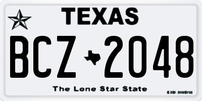 TX license plate BCZ2048
