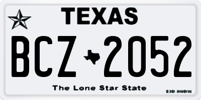 TX license plate BCZ2052