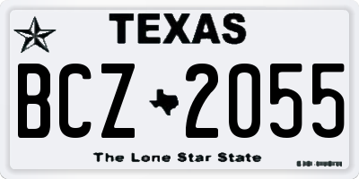 TX license plate BCZ2055