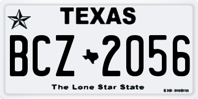 TX license plate BCZ2056