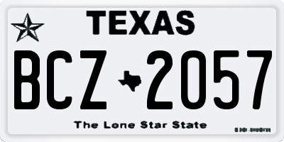 TX license plate BCZ2057