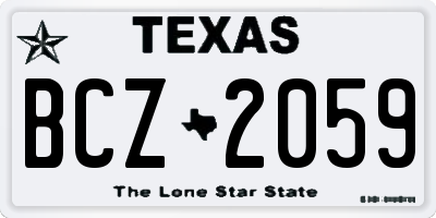 TX license plate BCZ2059