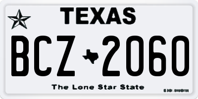 TX license plate BCZ2060